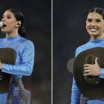 Ana Castela emociona público ao cantar hino nacional antes de jogo da NFL