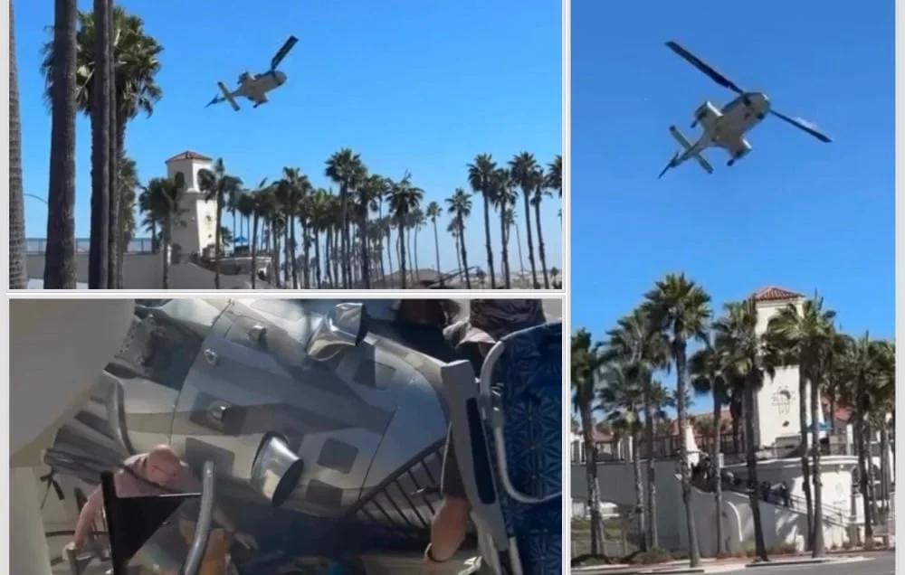 Helicóptero cai em hotel da Califórnia e deixa cinco feridos