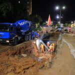 Prefeitura avança em obra de concretagem de ponte para o alargamento da avenida do Turismo