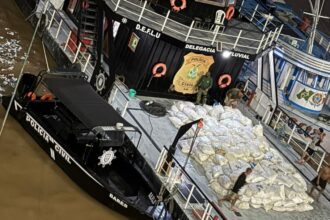 Delegacia Fluvial apreende 12 toneladas de pirarucu seco em embarcação próximo à Itacoatiara