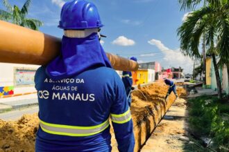 Obra da Águas de Manaus interdita temporáriamente trecho da avenida Coronel Teixeira