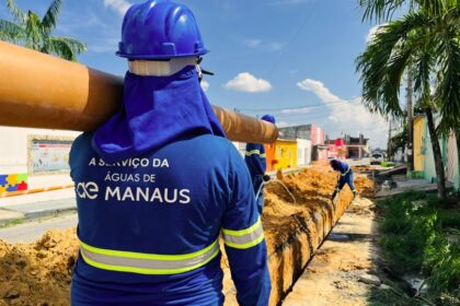 Obra da Águas de Manaus interdita temporáriamente trecho da avenida Coronel Teixeira