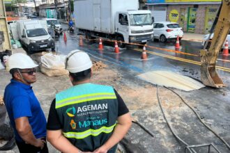 Ageman notifica Águas de Manaus após rompimento de tubulação no bairro Novo Aleixo