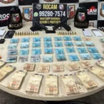 Rocam apreende R$ 104 mil em espécie e duas pistolas dentro de Hilux na zona Leste de Manaus